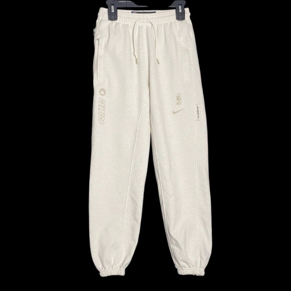 Nike Dri-Fit Engineered NBA Boston Celtics Cream Jogger Sweatpants Mens Sz Small